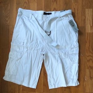 White cargo shorts